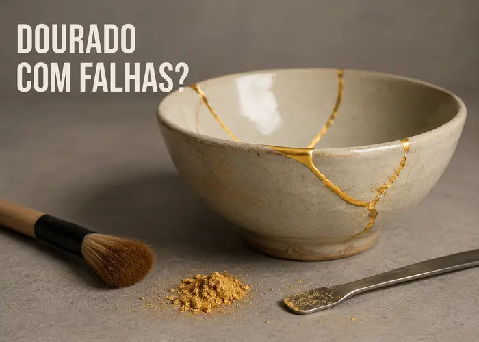 Por que a mica fica falhada na linha do kintsugi?