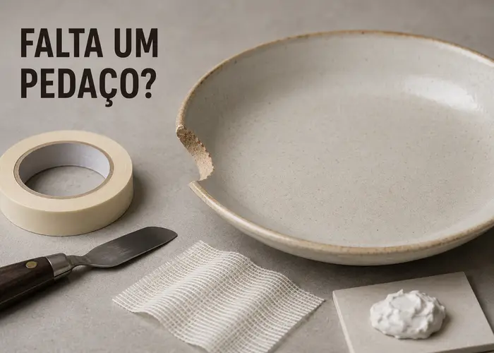 Como reconstruir uma lasca na borda do prato com kintsugi