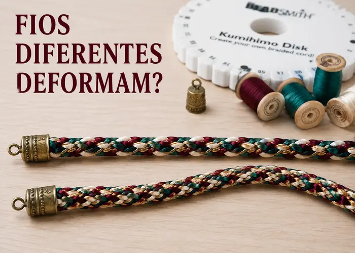 Dá para misturar fios grossos e finos no kumihimo de uma alça de celular?