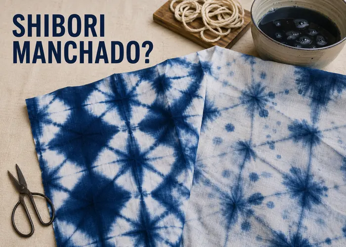 Por que o shibori em algodão fica manchado depois da primeira lavagem?